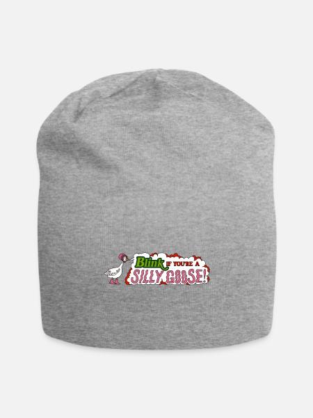 Funny Blink If You're A Silly Goose - Jersey Beanie - heather gray - Front