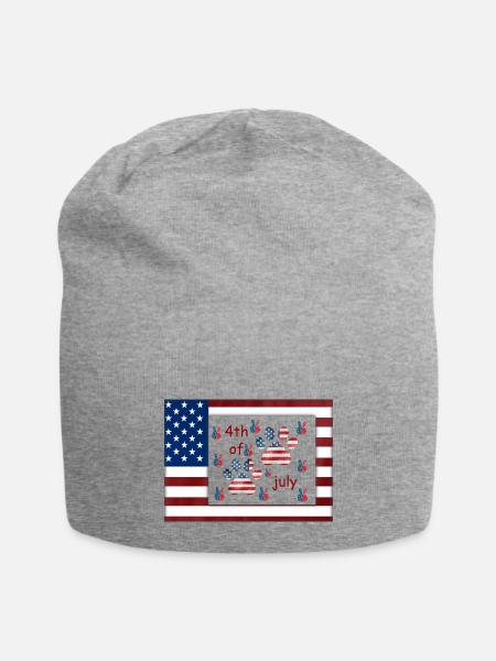 4th of july - Jersey Beanie - heather gray - Front