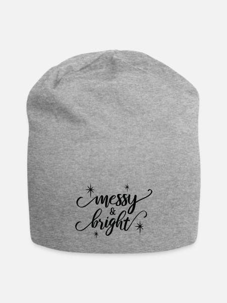 Messy And Bright - Jersey Beanie - heather gray