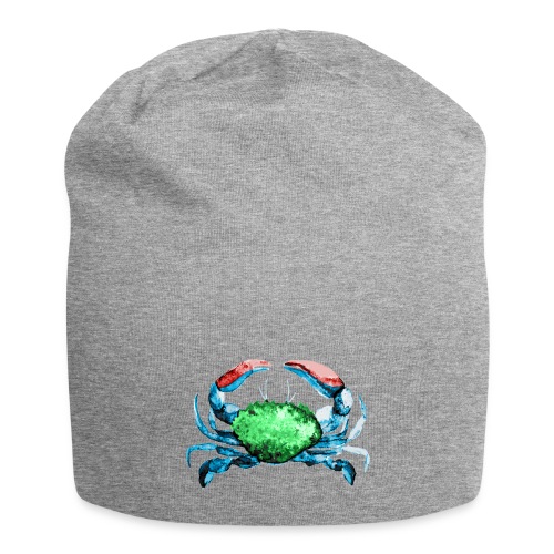 Red, Blue, and Green Crab Watercolor Painting - Jersey Beanie