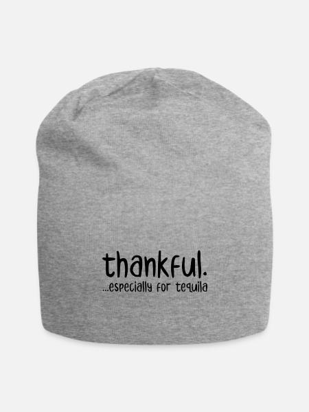 Thankful Especially For Tequila - Jersey Beanie - heather gray - Front
