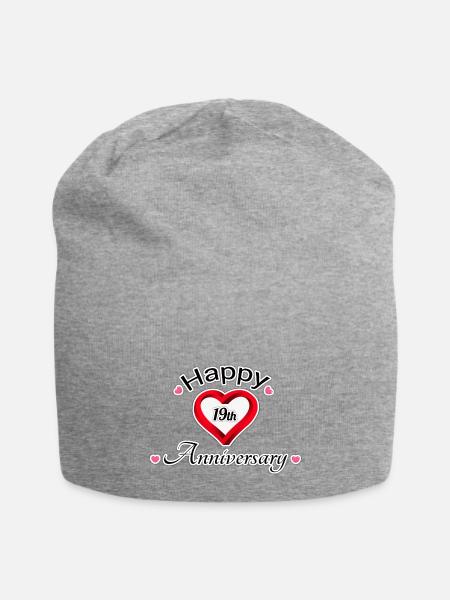 anniversary 19th - Jersey Beanie - heather gray