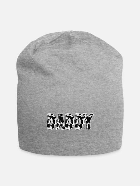 Daddy Cow Pattern Print - Jersey Beanie - heather gray - Front