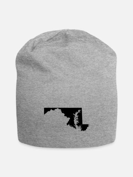 Maryland map - Jersey Beanie - heather gray - Front