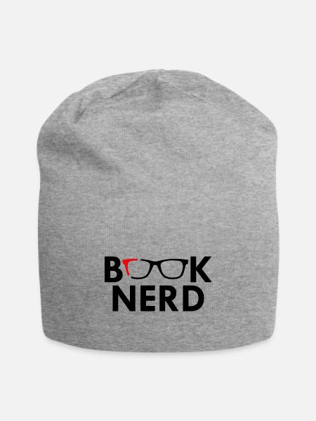Book Nerd - Jersey Beanie - heather gray - Front