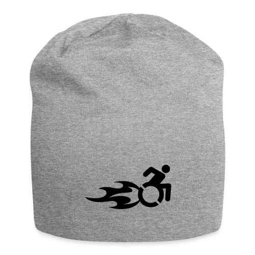 Fast wheelchair user with flames # - Jersey Beanie