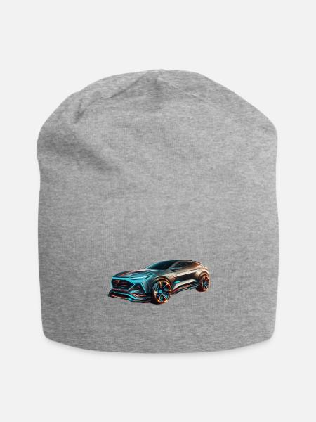 Futuristic Neon SUV - Jersey Beanie - heather gray - Front