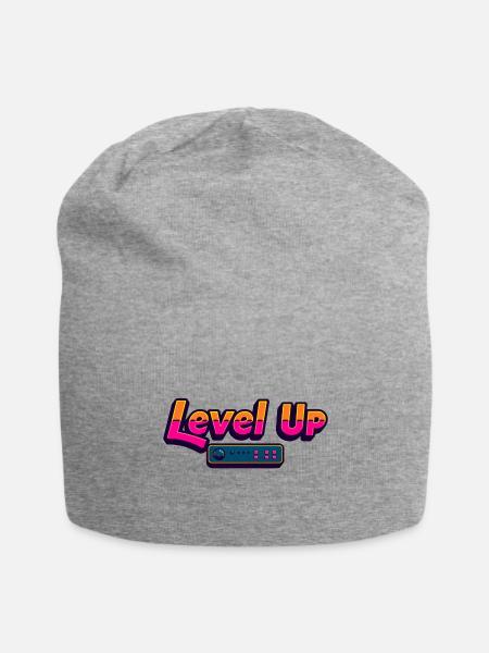 Level Up - Jersey Beanie - heather gray - Front
