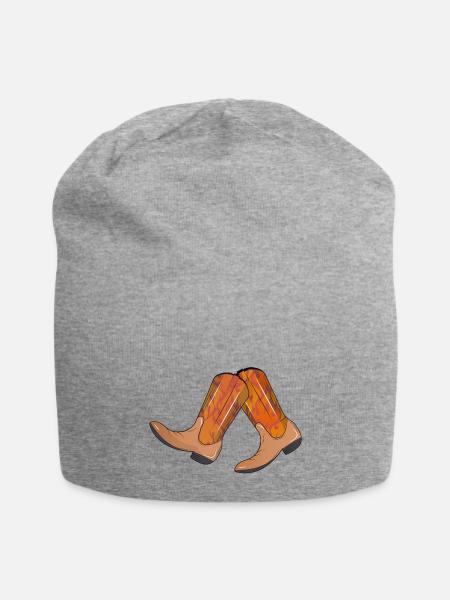 extravagant western boots with flame pattern - Jersey Beanie - heather gray - Front