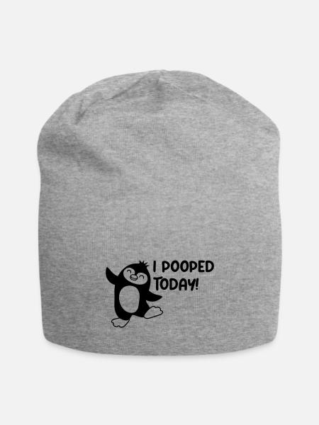 I pooped today funny - Jersey Beanie - heather gray - Front