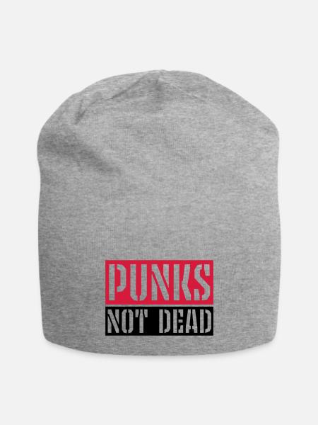 punks not dead quote - Jersey Beanie - heather gray - Front