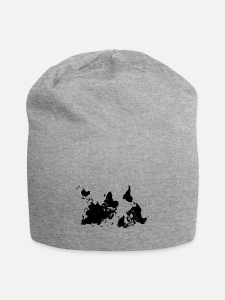world map - Jersey Beanie - heather gray - Front