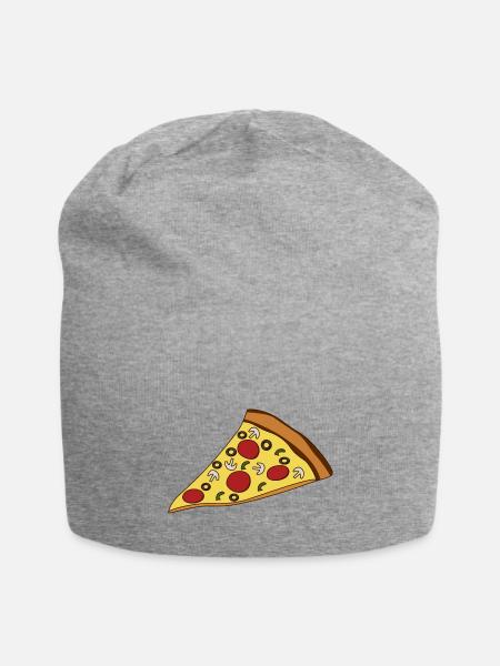 pizza slice - Jersey Beanie - heather gray - Front