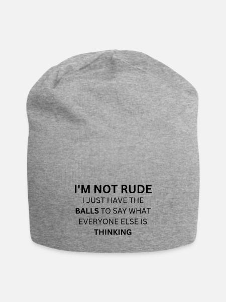 I'm Not Rude I Just Have The Balls To Say - Jersey Beanie - heather gray - Front