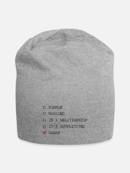In Love with Books Text Art Design - Jersey Beanie - heather gray - Front