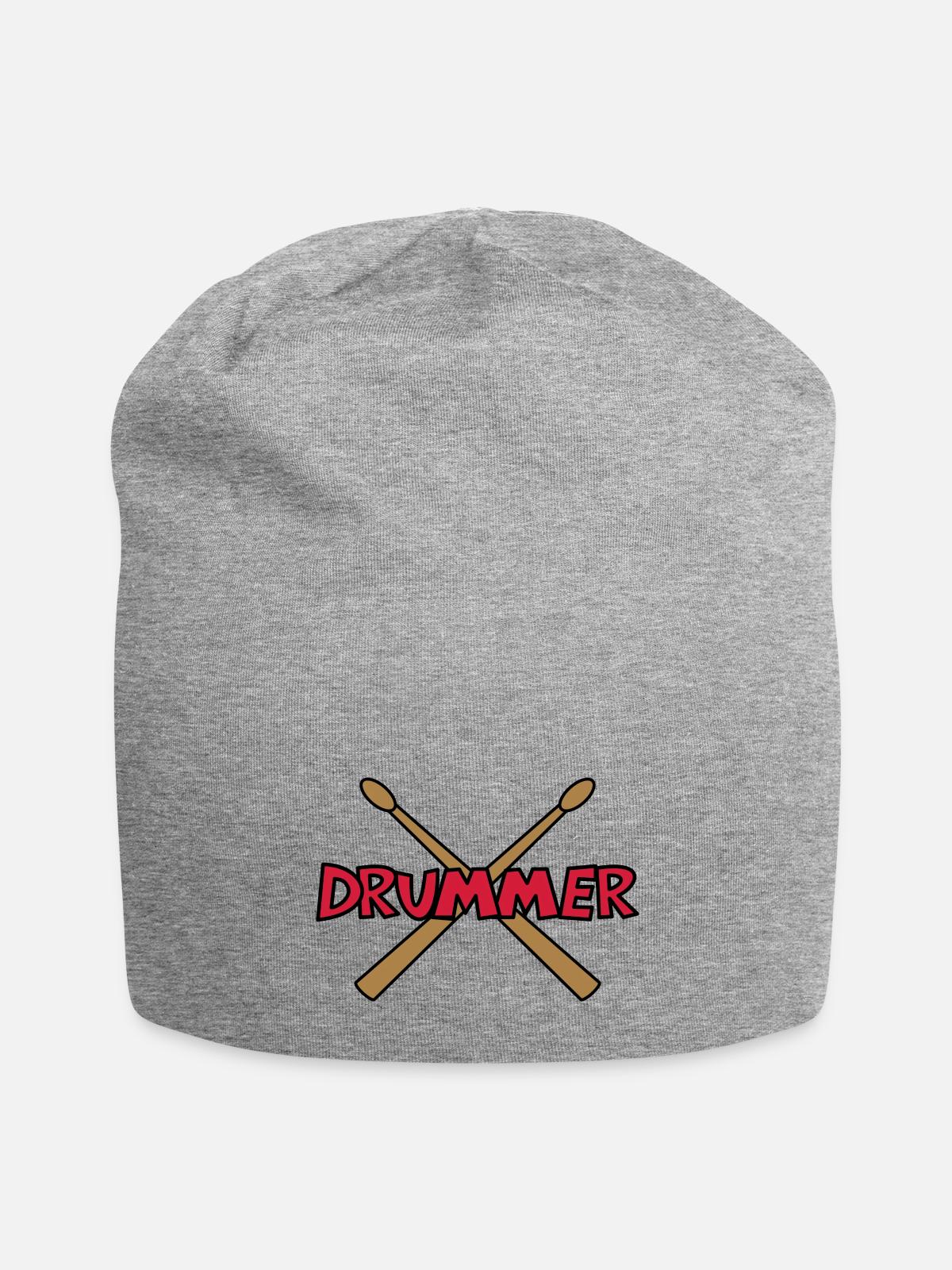 Drummer Crossed Drumsticks - Jersey Beanie - heather gray - Front