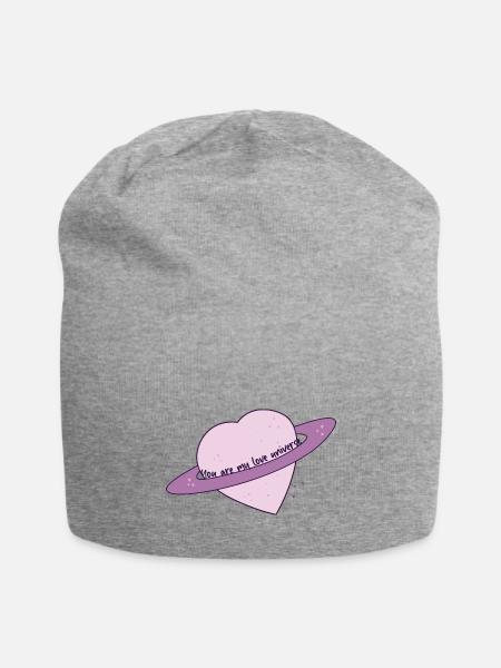 You are my love universe - Jersey Beanie - heather gray