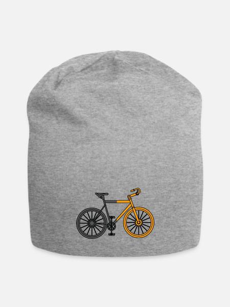 Yellow and gray bike - Jersey Beanie - heather gray - Front