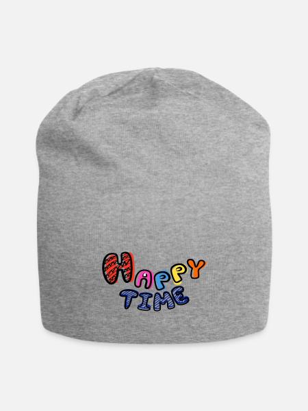 Happytime - Jersey Beanie - heather gray - Front