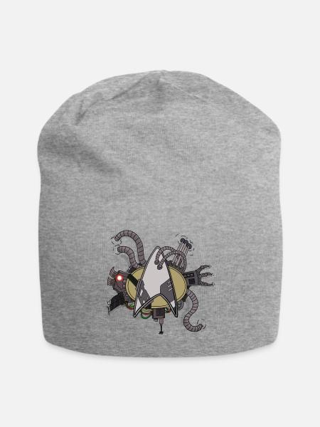 Futuristic Cybernetic Emblem Design - Jersey Beanie - heather gray - Front