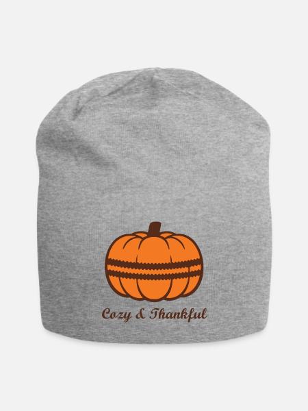Cozy & Thankful Pumpkin Pie - Jersey Beanie - heather gray