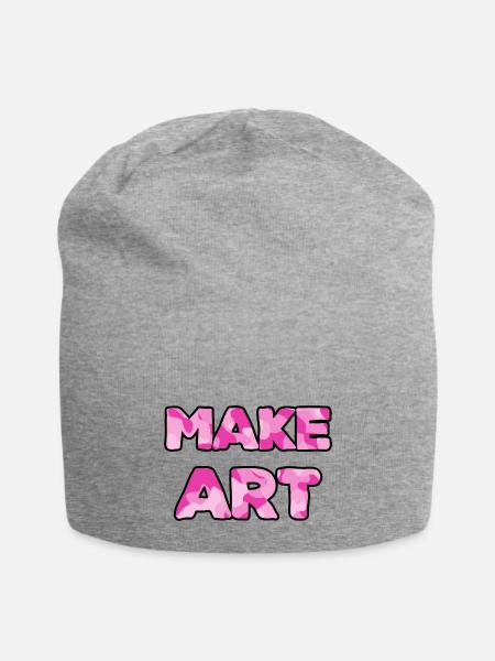 Make Art pink camo - Jersey Beanie - heather gray - Front