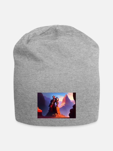 Khorne statue in the depths of the grand canyon - Jersey Beanie - heather gray - Front