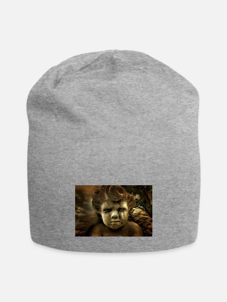 Fallen Angel Moody Dark Gothic Art Print - Jersey Beanie - heather gray - Front