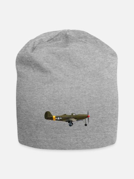 Olive Warbird Night Flight - Jersey Beanie - heather gray - Front