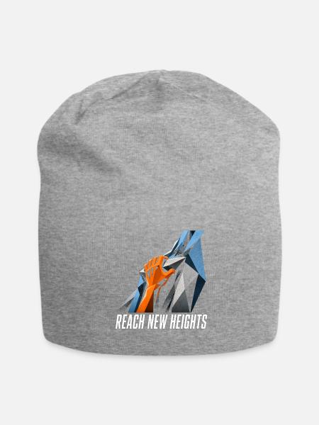 Reach New Heights Geometric Summit - Jersey Beanie - heather gray - Front