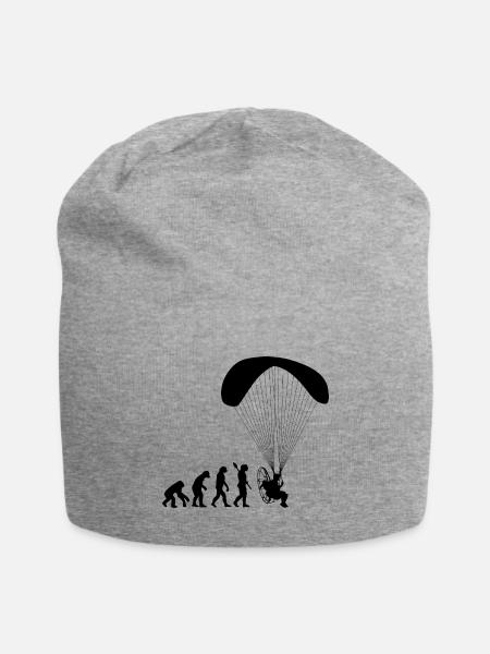 Paramotoring Human Evolution Funny - Jersey Beanie - heather gray