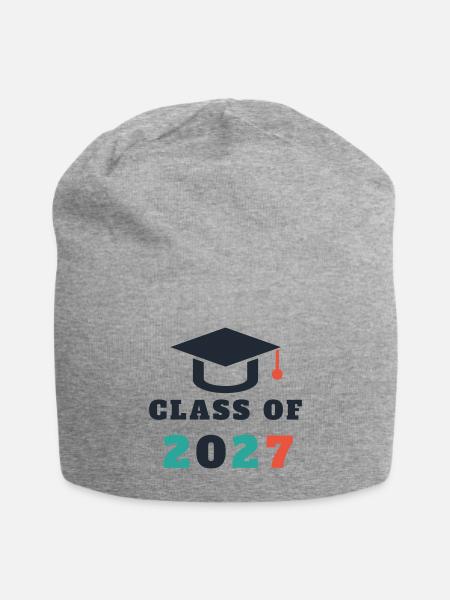 Class of 2027 Graduation Senior Grad Gift Idea - Jersey Beanie - heather gray