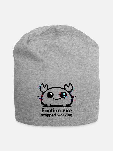Emotion.exe Stopped Working - Glitch Crab Design - Jersey Beanie - heather gray - Front