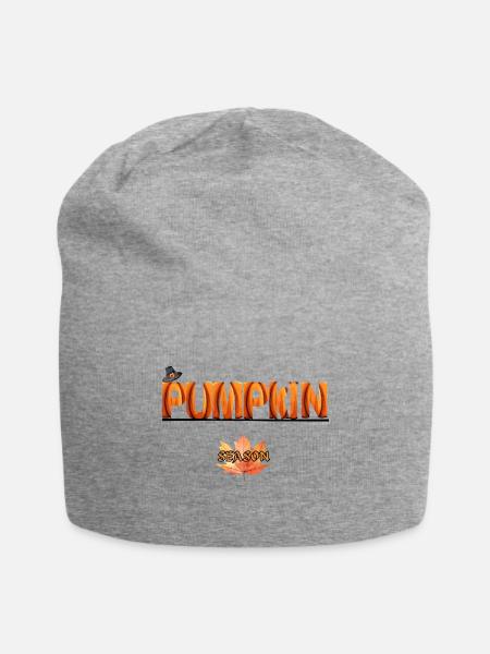 Pumpkin Season Autumn Leaf - Jersey Beanie - heather gray - Front