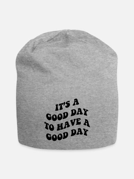 It's A Good Day To Have A Good Day - Jersey Beanie - heather gray - Front