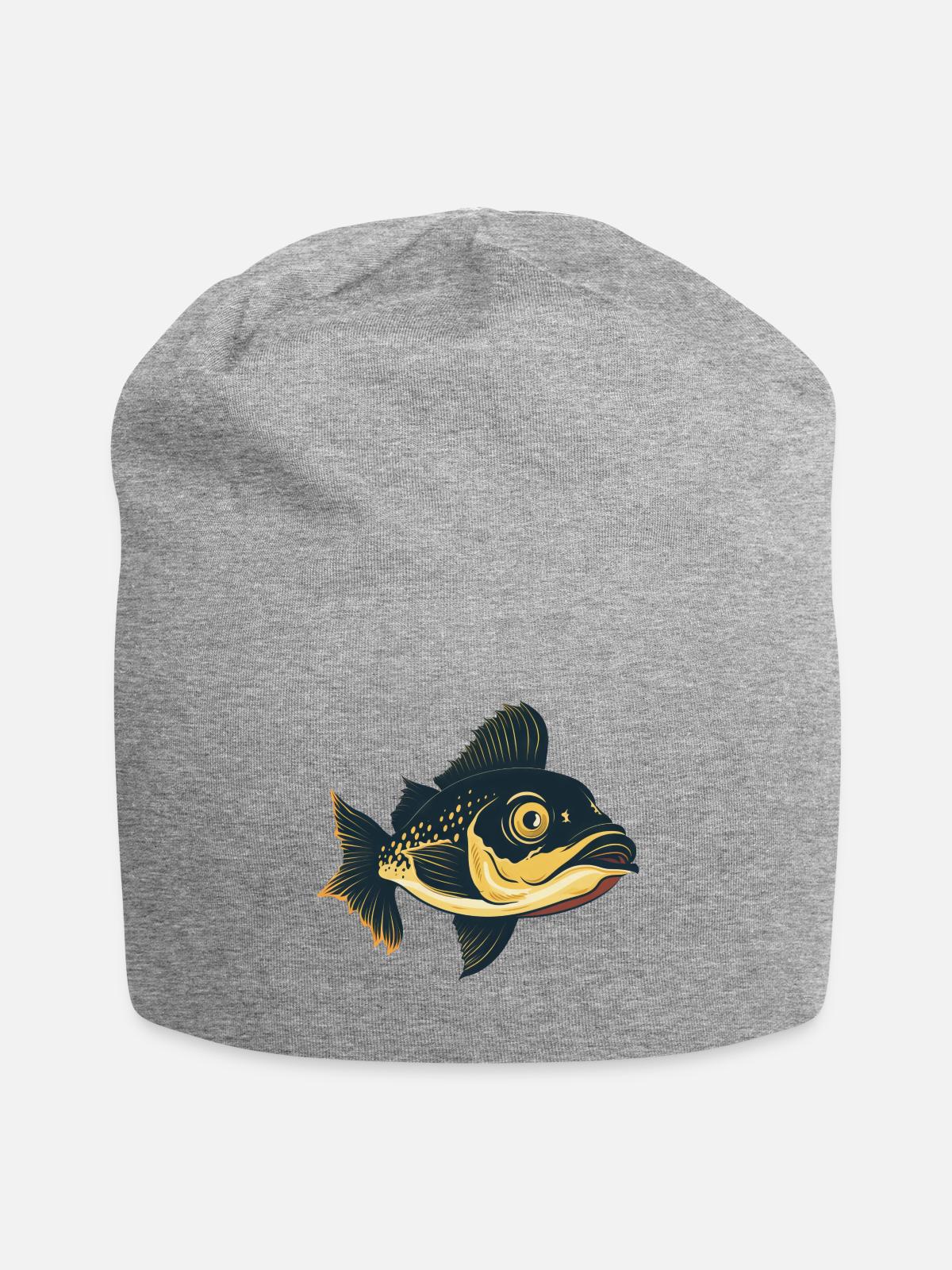 Fishing Trout Fisherman - Jersey Beanie - heather gray - Front