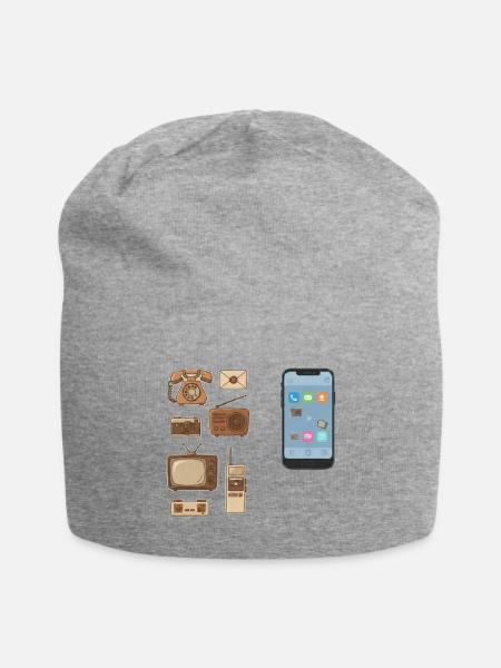 Retro Gadget Icons Palette - Jersey Beanie - heather gray