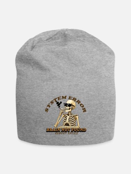 Funny Skeleton System Error - Jersey Beanie - heather gray - Front