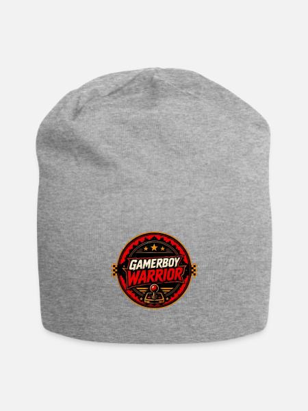 GamerBoyWarrior Vintage Retro Circle – Design - Jersey Beanie - heather gray - Front