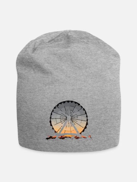 Retro ferris wheel festival folk festival - Jersey Beanie - heather gray - Front