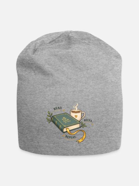 Book Lover - Jersey Beanie - heather gray - Front