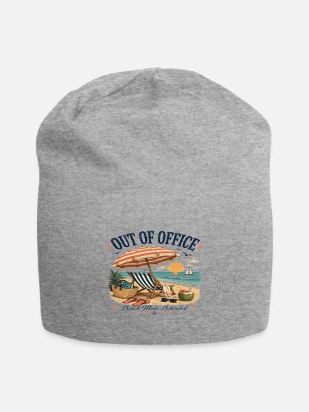 Out of Office Beach Mode Activated Summer Vacation - Jersey Beanie - heather gray - Front