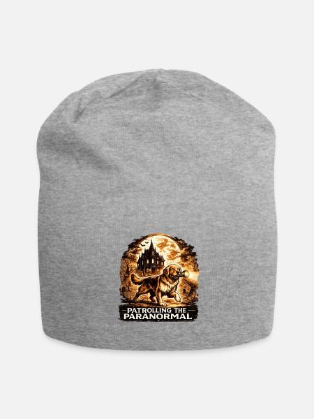 Patrolling The Paranormal Golden Retriever Shirt - Jersey Beanie - heather gray - Front