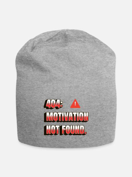 404 Motivation Not Found - Jersey Beanie - heather gray - Front