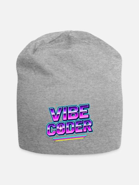 Vibe Coder Neon Retro - Jersey Beanie - heather gray - Front