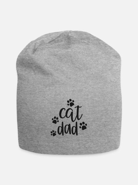 CAT DAD - Jersey Beanie - heather gray