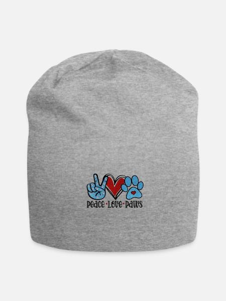 Peace Love Dogs - Jersey Beanie - heather gray