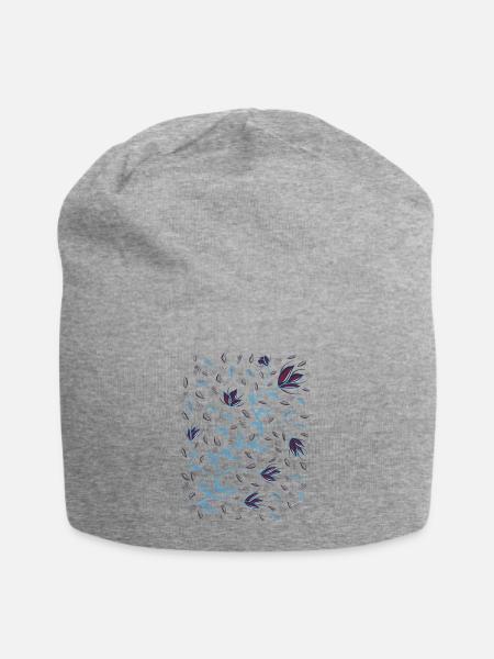 Glowing Abstract Flowers - Jersey Beanie - heather gray - Front