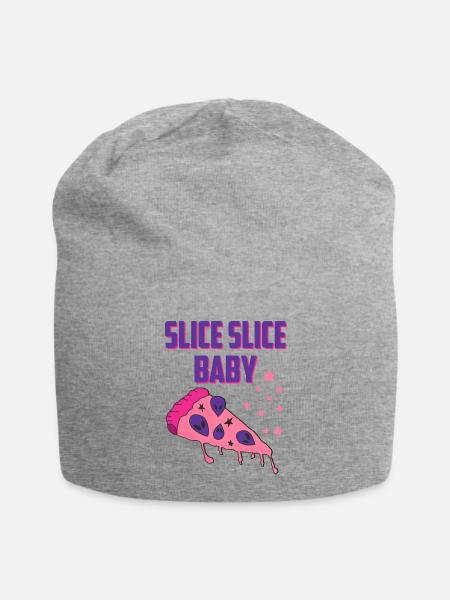 Slice Slice Baby Pizza Alien Ufo - Jersey Beanie - heather gray - Front