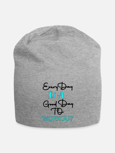 Every Day Is A Good Day To Workout - Jersey Beanie - heather gray - Front